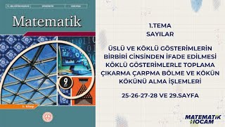 Üslü ve köklü gösterimlerin birbiri cinsinden ifade edilmesi 25262728 ve 29sayfa [upl. by Sephira]