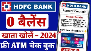 HDFC Bank Account Opening Online 2024  HDFC Zero Balance Account Opening Online  HDFC Bank  HDFC [upl. by Thedric]