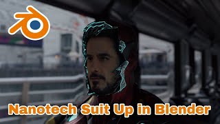 Iron Man Nanotech Suit Up VFX Test V2  Made in Blender [upl. by Ruperto73]