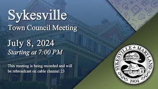 Sykesville Town Council Meeting 782024 [upl. by Vaules]