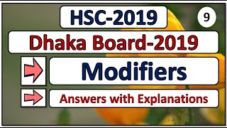 Modifiers  HSC  Dhaka Board 2019  English 2nd Paper  Answer with Explanation  Mansura [upl. by Hollington]