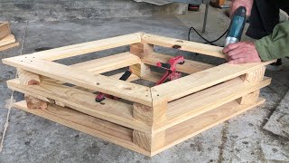 Easy Pallet Furniture Projects for Beginners  How to Make a DIY Pallet Sofa for Small Garden [upl. by Assyram]