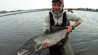 Salmon fly fishing in Lainio river Swedish Lapland [upl. by Ahsened27]