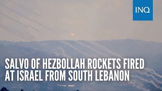 Salvo of Hezbollah rockets fired at Israel from south Lebanon [upl. by Herzberg110]