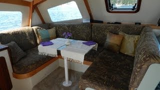 Skoota28 power catamaran walkround interior and deck [upl. by Adrahc]