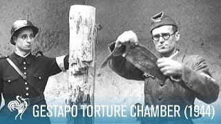 Gestapo Torture Chamber in Paris World War II 1944  British Pathé [upl. by Topper97]