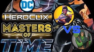 Heroclix Masters of Time prerelease gameplay Green Lantern VS Green Arrow [upl. by Llenrub835]