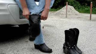 bootvideo 114  From Cowboy Boots Into Black Harness Boots [upl. by Wolbrom940]