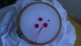 Hand Embroidery Stem Stitch Roses with Knotted Centre [upl. by Ewen]