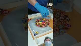 Creating a Colored Pencil and Epoxy Resin Clock shorts [upl. by Zorine909]