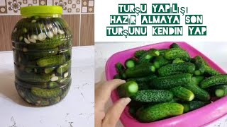 Soğuk suyla kornişon salatalık turşusu 5 litrelik bidona tam ölçü pickle [upl. by Bourn833]