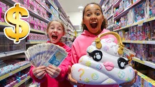 TIANA SPENDS £100 IN 10 MINUTES Poopsie Slime Toy Hunt Shopping Challenge [upl. by Leisam]