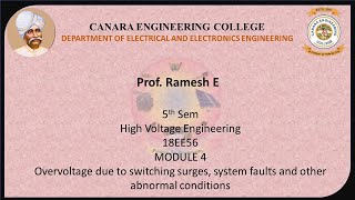 VTU HV 18EE56 M4 L4 Overvoltage due to switching surges system faults and other abnormal conditions [upl. by Colyer]