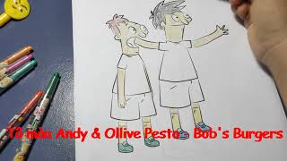 Coloring Andy amp Olive Pesto in Bobs Burgers [upl. by Aynotak]