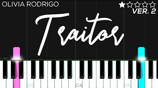 Olivia Rodrigo  Traitor  EASY Piano Tutorial [upl. by Aufmann817]