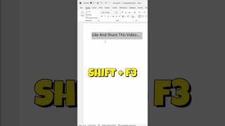 quotMS Word Mein Shift  F3 Ka Kya Kaam Hai  Quick Text Case Change Shortcutquot [upl. by Nolat]