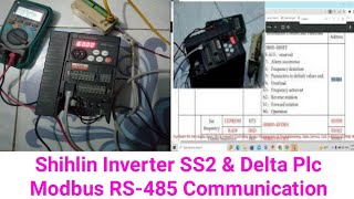 Shihlin Inverter SS2 amp Delta Plc Modbus RS485 Communication [upl. by Anairad]