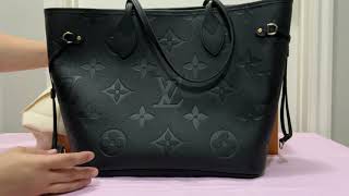 Unboxing Neverfull MM Monogram Empreinte Leather in Black Louis Vuitton 2 [upl. by Verda]