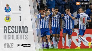 Highlights  Resumo FC Porto 51 FC Arouca Liga 2223 14 [upl. by Nnairret]