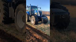 Fall plowing 7 furrows at a time newbrunswick newholland plowing [upl. by Catina]