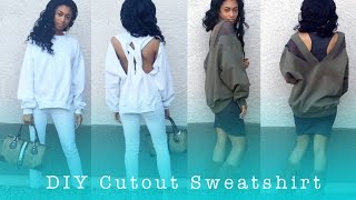 DIY Fashion Cutout Sweatshirt  how I style them [upl. by Yedrahs461]