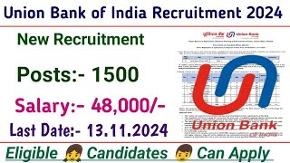 Union Bank Officer Recruitment 2024  LBO vacancy 2024 [upl. by Arait]