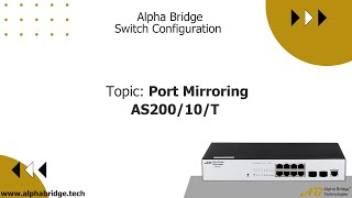 Alpha Bridge Switch AS20010T  Port Mirroring [upl. by Adneram]