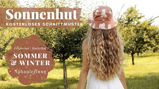 DIY  Fischerhut nähen  kostenloses Schnittmuster  Sonnenhut Bucket Hat [upl. by Irpak]