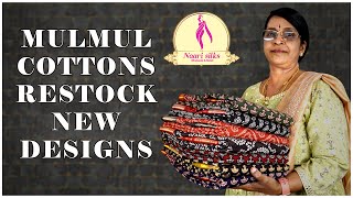 Soft Mulmul Cottons  Ajrakh Prints  Latest Designs Restock NaariSilks mulmulsaree cottonsarees [upl. by Esirehc52]