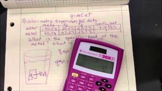 Calorimetry Lab example calculation [upl. by Tatia]