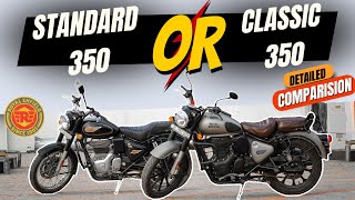 Royal Enfield Classic 350 vs Standard 350 Detailed Comparision  Which is Best for you in 2024 [upl. by Quintie]