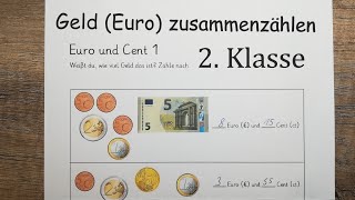 Geld Euro zusammenzählen 2 Klasse [upl. by Doley660]