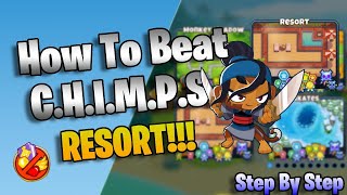 How To Beat Resort Chimps Easily  Bloons Tower Defense 6 Guide [upl. by Ainesej]