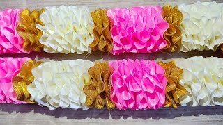 Beautiful Artificial Garland Making 🌹🎀Ribbon craft Garland HandcraftSUJATA DAS [upl. by Tracey]