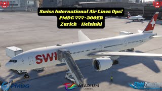 Swiss International Air Lines Ops  PMDG 777300ER  Zurich  Helsinki  MSFS 2020 [upl. by Wordoow]