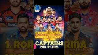 Top 10 IPL Team Captains In 2024 💞shorts viral ipl trending captain top [upl. by Huei]