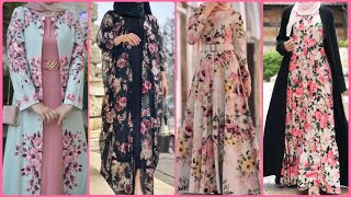 Floral Printed Fashion Abaya Designs Beautiful Abaya Styles Stylish Burqa Design New Abaya Design [upl. by Hermy]