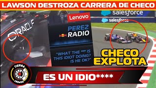 ¡UN IDIO CHECO PÉREZ EXPLOTA CONTRA LAWSON POR DAÑAR SU AUTO EN GP DE MEXICO [upl. by Highams]