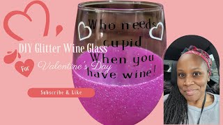 Glitter Wine Glass  Valentines Day Wine Glass  Peek a Boo Wine Glass  Stemless Wine Glass [upl. by Asilrak]