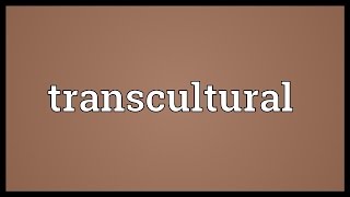 Transcultural Meaning [upl. by Allicerp807]