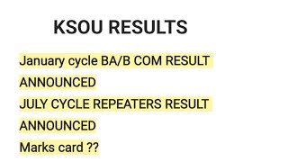 Ksou result Announced BABcom January cycle and July cycle repeaters [upl. by Onailime]