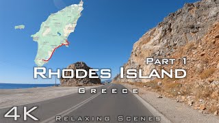 Rhodes Island Greece 🇬🇷 4K  Part 1  driving tour with city sounds  relaxing scenes [upl. by Itnava]