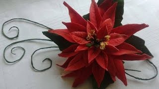 Stella di Natale in pasta di zucchero  Diy Poinsettia Sugar Flower Gum [upl. by Retsevlis]