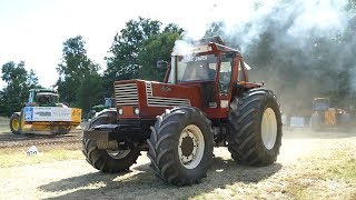 Fiat 1000 1500 1580 amp 16090 Turbo DT  Pulling The Heavy Sledge  Tractor Pulling Denmark [upl. by Goddord]