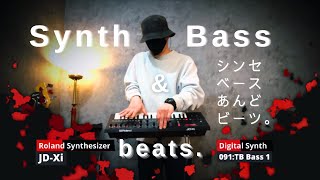 【Roland JDXI】 Synth Bass amp beats ｜091TB Bass 1 [upl. by Nilla]