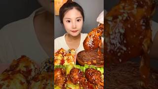 Mukbang Spicy chicken thighs shorts shortvideo food mukbang [upl. by Weissberg]