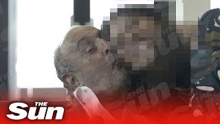 Sleazy Sir Philip Green caught on film kissing young worker [upl. by Yasdnil684]