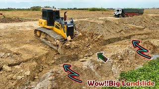 WowLandslide SHANTUI Expert Shares TOP Bulldozer Secrets for Building Roads in Water [upl. by Nwahsem95]