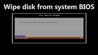 Wipe Disk from the system BIOS settings [upl. by Sew]