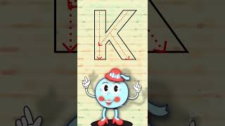 How to write Letter K I Letter Tracing alphabet K for Kids I Cartoon animation kidslearning kids [upl. by Annorah]